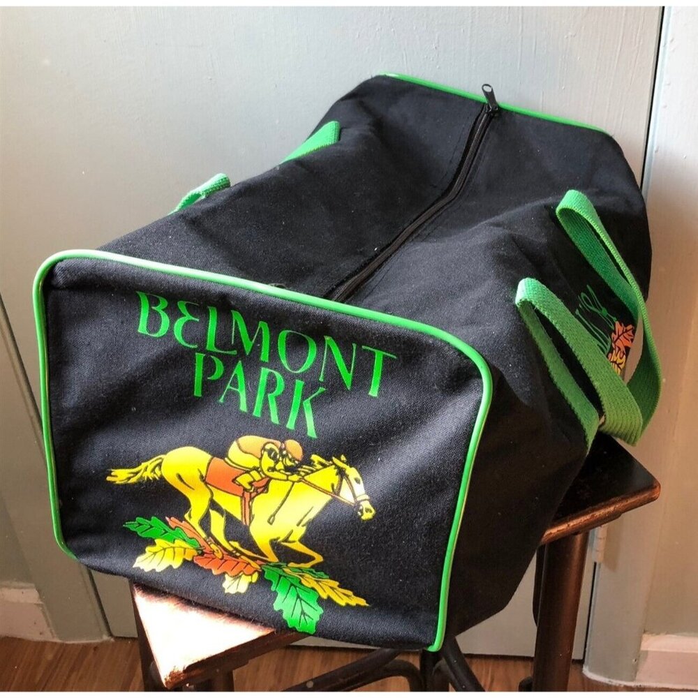 Vintage Horse Racing Belmont Park "Fall '84" Duffle Bag. Belmont Stakes 1984